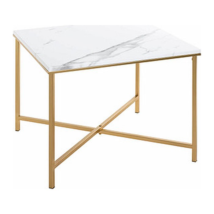 HAKU Möbel Beistelltisch rechteckig MDF-Platte gold-weiß 60,0 x 60,0 x 47,0 cm, 1 St.