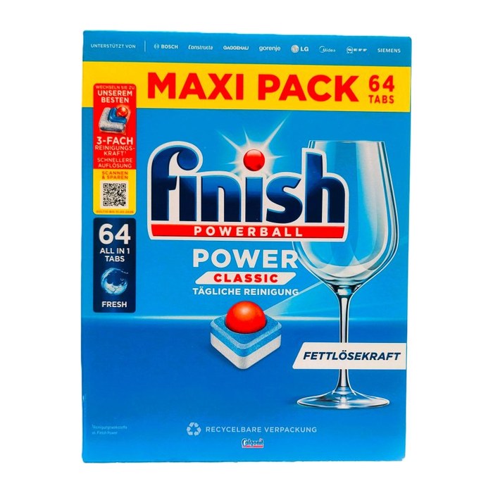 finish POWERBALL POWER CLASSIC ALL IN 1 Spülmaschinentabs, 64 St.