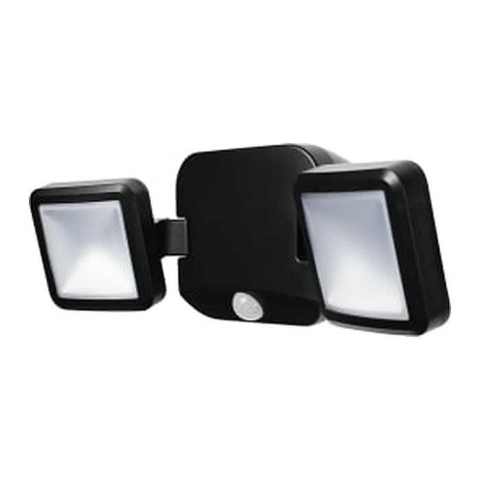 OSRAM LED-Außenleuchte mit Dämmerungssensor und Bewegungsmelder Battery LED Spotlight Double, schwarz 10 W, 1 St.