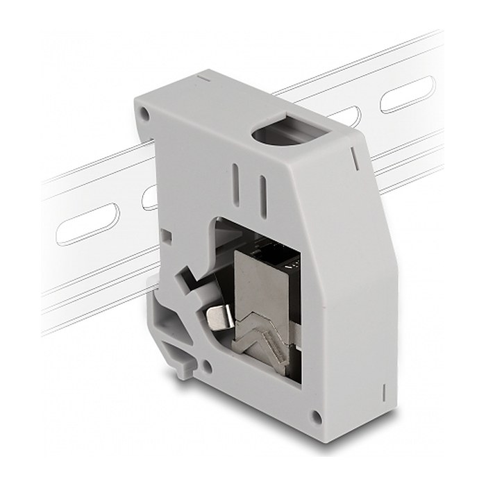 DELOCK Hutschienenadaptermit Keystonemodul RJ45