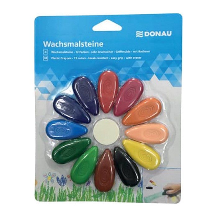 DONAU Wachsmalsteine farbsortiert, 12 St.