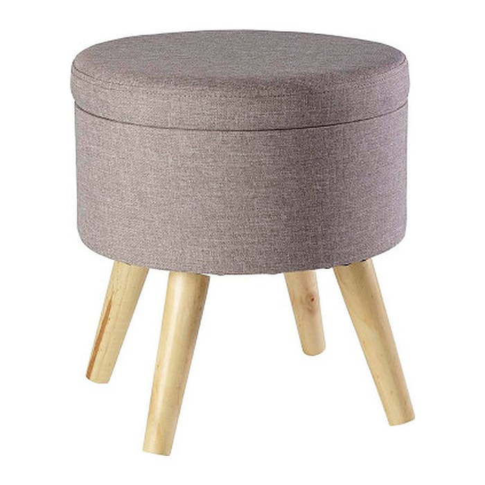 Echtwerk Wohnzimmer-Hocker mit Stauraum Max EW-SH-0485 grau, 1 St.