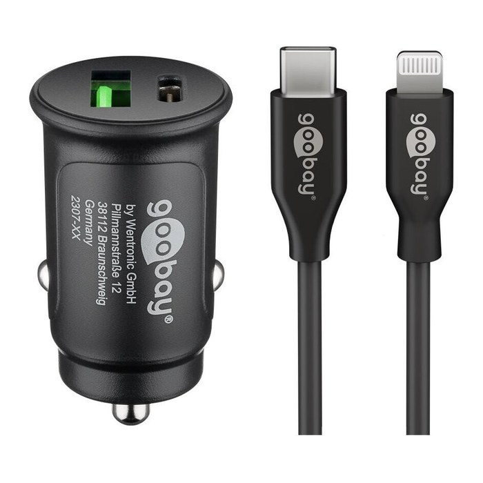 goobay Kfz-Ladeadapter schwarz, 27 Watt