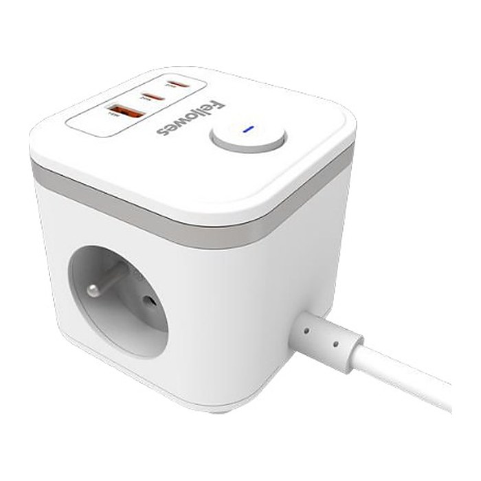 Fellowes Power Cube 3xSteckdose,1xUSB-A,2xUSB-C,Schalter wei