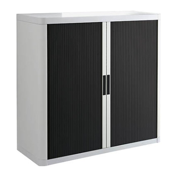 PAPERFLOW easyOffice Rollladenschrank weiß, schwarz ohne Fachböden 110,0 x 41,5 x 104,0 cm