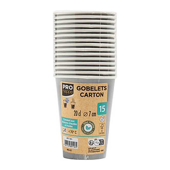PROnappe Einweg-Kaffeebecher grau 200,0 ml, 15 St.