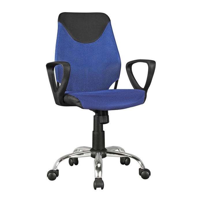 AMSTYLE Kinderdrehstuhl, SPM1.357 Stoff blau, Gestell silber
