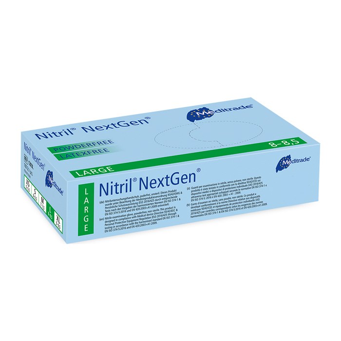 Meditrade® unisex Einmalhandschuhe Nitril® NextGen® blau Größe L, 100 St.
