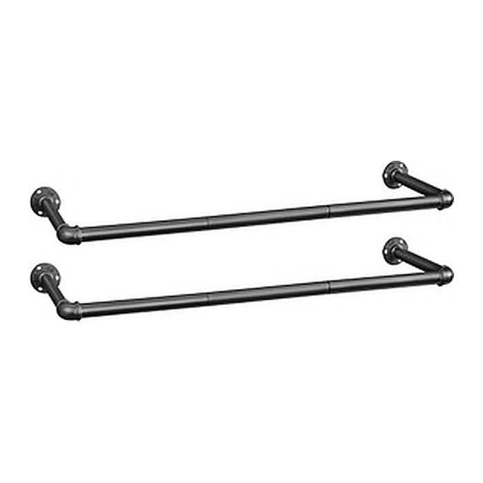 SONGMICS Wandgarderobe schwarz Metall 92,0 x 2,6 cm, 2 St.