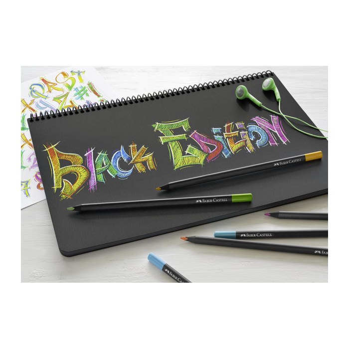 FABER-CASTELL Black Edition Buntstifte farbsortiert, 24 St.