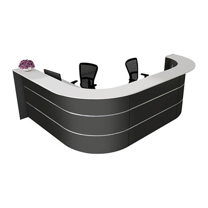 Kerkmann Empfangstheke BARI L-Form, anthrazit, weiß 335,0 x 235,0 x 112,0 cm