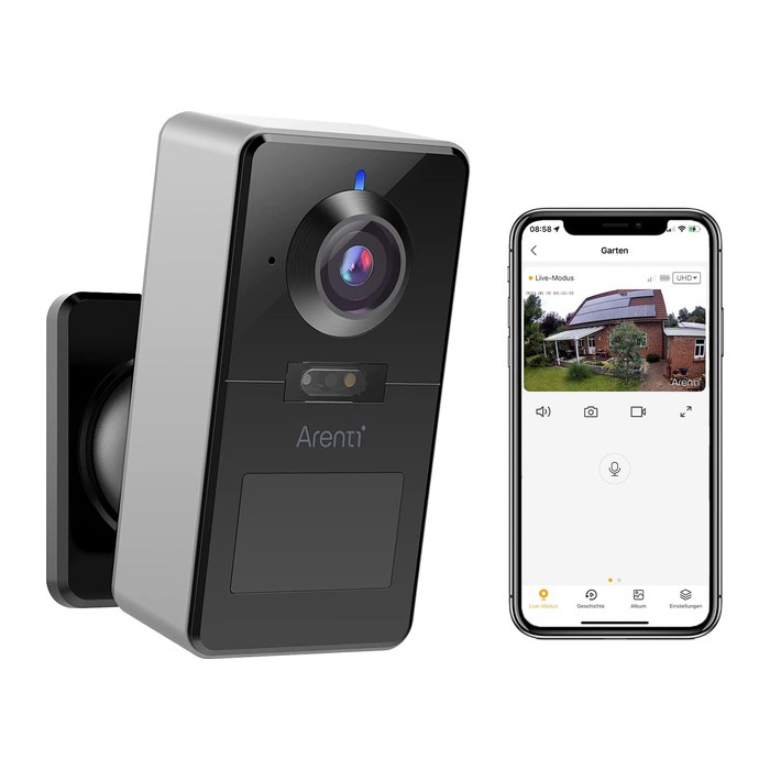 Arenti Wire-Free Wi-Fi 4MP/2.5K Rechargeable Battery Cam