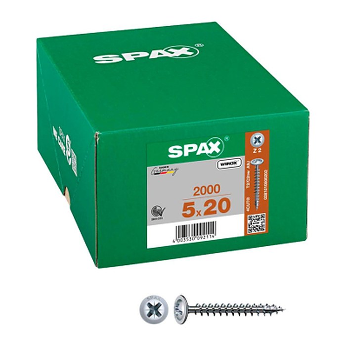 SPAX® Universalschrauben Z2 Rückwandkopf WIROX 0281010500202 5 mm x 20 mm, 2.000 St.