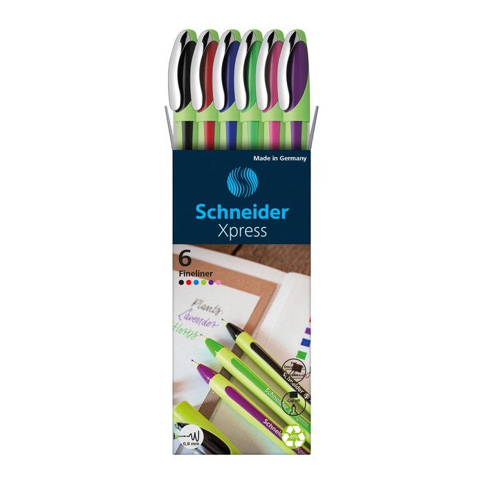 Schneider Xpress Fineliner farbsortiert 0,8 mm, 6 St.