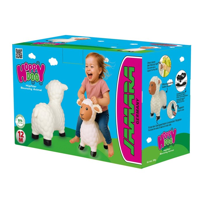 Jamara Hüpftier Schaf weiß mit Pumpe 1+