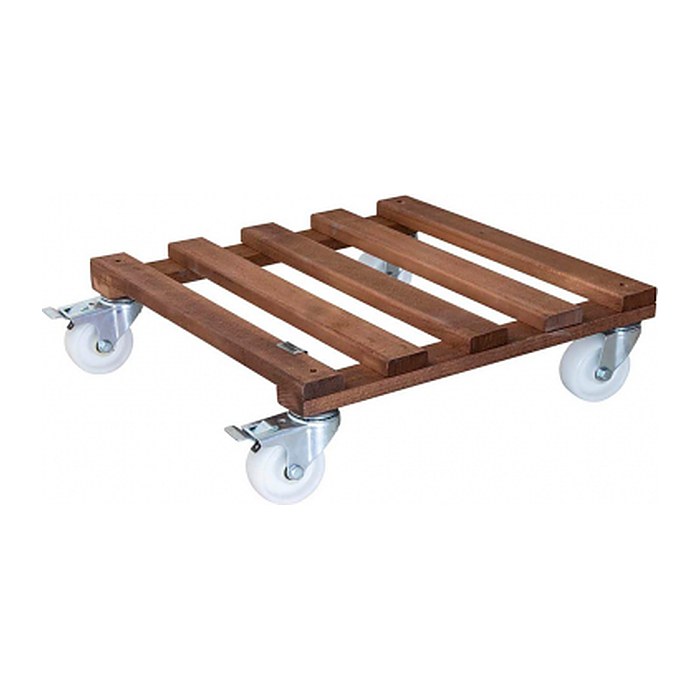 WAGNER® design yourself Pflanzenroller GH 0870 Holz dunkelbraun quadratisch 45,0 x 45,0 x 13,0 cm, 1 St.