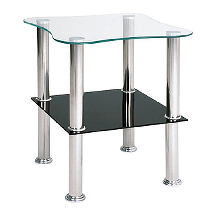 HAKU Möbel Beistelltisch quadratisch Glas silber 40,0 x 40,0 x 47,0 cm, 1 St.