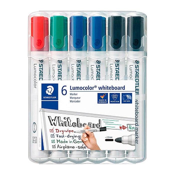 STAEDTLER 351 WP6 X Whiteboard-Marker farbsortiert 2,0 mm, 6 St.