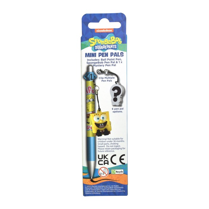 BlueSky Kugelschreiber SpongeBob - Mini Pen Pals gelb, blau, Schreibfarbe: schwarz, 1 St.