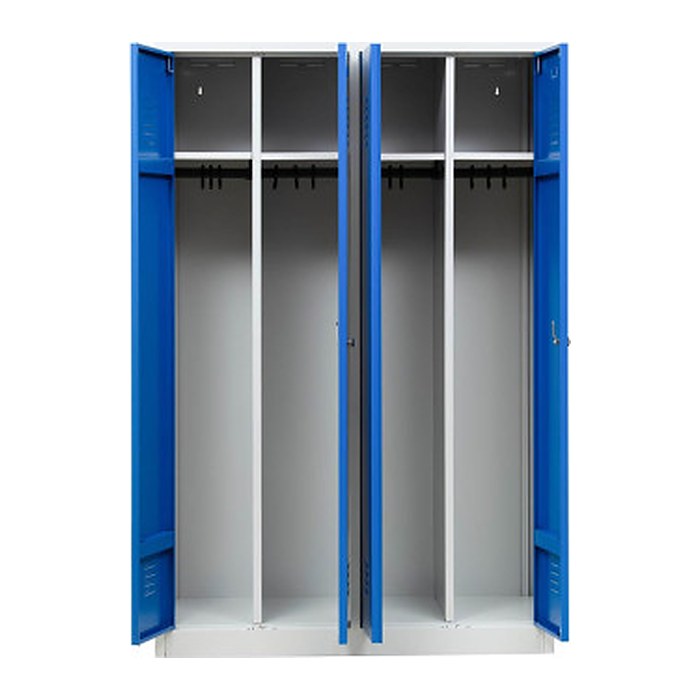 Gürkan Spind lichtgrau, enzianblau 104996, 2 Schließfächer 117,0 x 50,0 x 180,0 cm