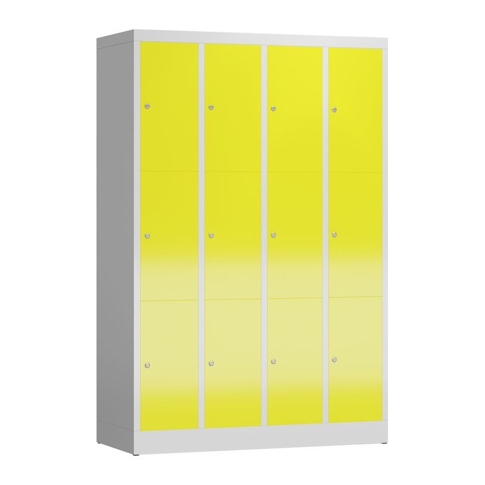 ClassiX Schließfachschrank lichtgrau, zinkgelb X-520346, 12 Schließfächer 118,5 x 50,0 x 180,0 cm