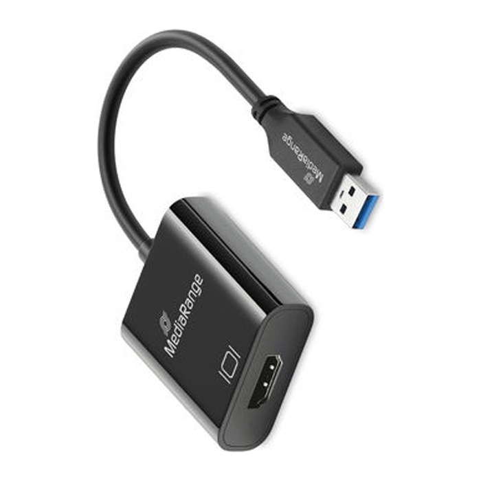 MediaRange USB-A zu HDMI Audio und Video Konverter, 20cm sw