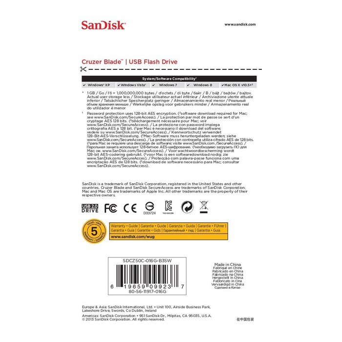 SanDisk USB-Stick Cruzer Blade schwarz, rot 16 GB, 1 St.