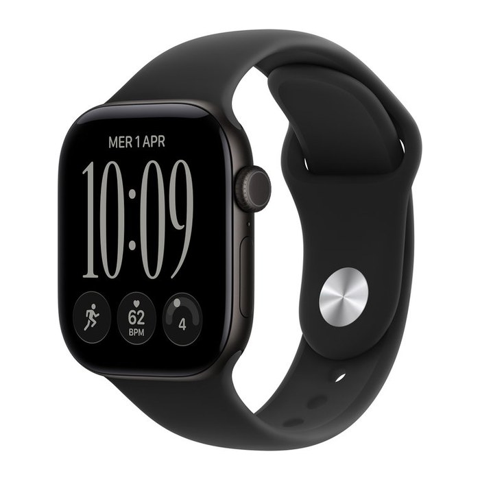 Apple Watch 12 42 mm Aluminium schwarz (GPS + Cellular) Sportarmband M/L schwarz