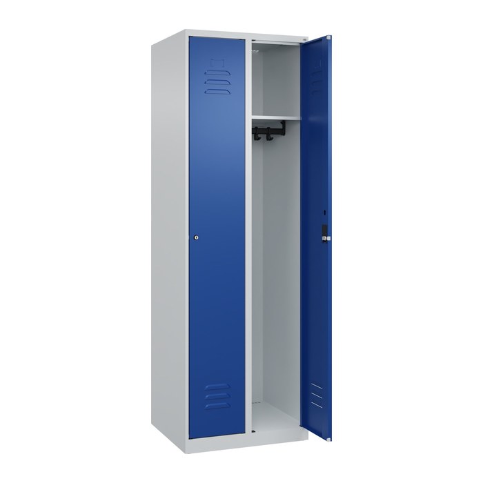 CP Spind Classic Plus lichtgrau, enzianblau 080000-20 S10015, 2 Schließfächer 60,0 x 50,0 x 185,0 cm