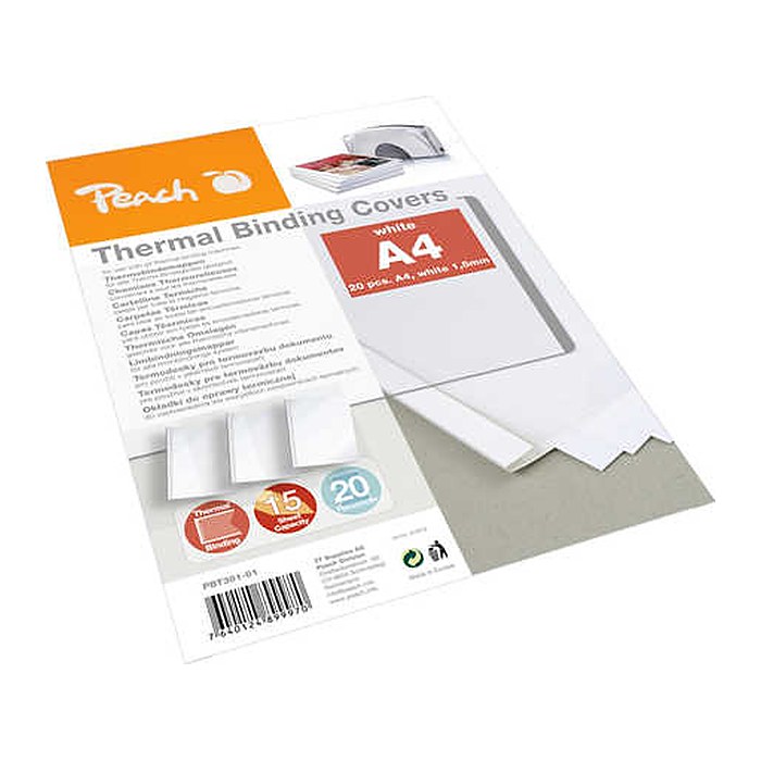 Peach Thermobindemappen weiss für 15 Blätter A4 20PK