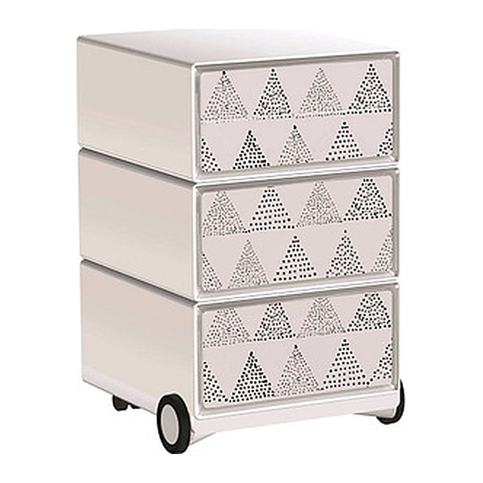 PAPERFLOW easyBox Black & White Rollcontainer weiß, schwarz 60555 4 Auszüge 39,0 x 43,6 x 64,2 cm