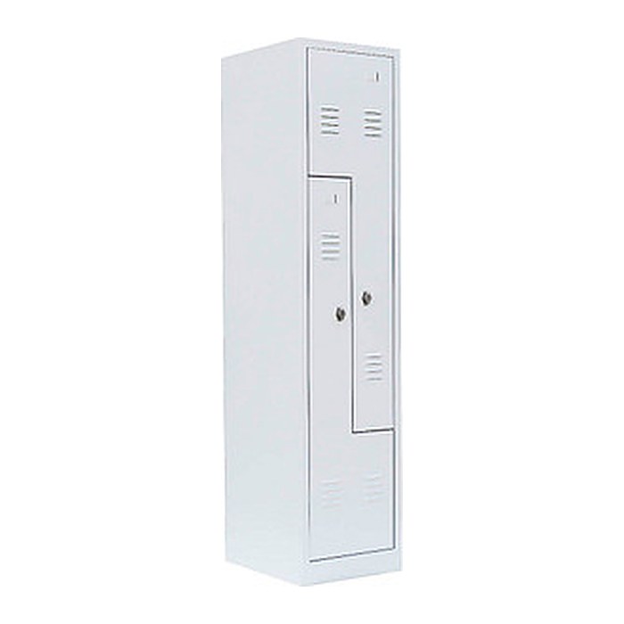 LÜLLMANN Z-Spind signalweiß 525107, 2 Schließfächer 41,5 x 50,0 x 180,0 cm