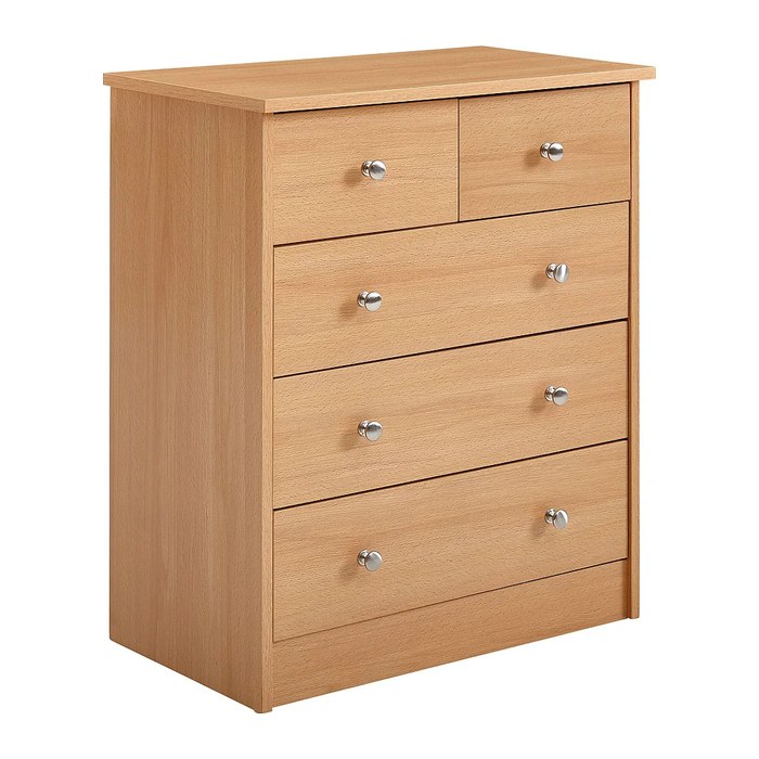 WOHNLING Schubladenschrank buche 5 Schubladen 60,0 x 35,0 x 70,0 cm, 1 St.