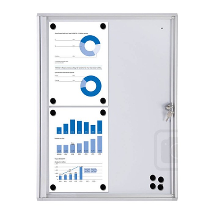 Showdown® Displays Schaukasten Economy XS silber 4x DIN A4 49,1 x 2,6 x 65,5 cm, 1 St.