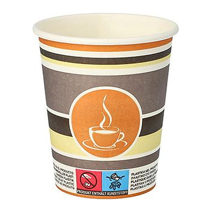 STARPAK Einweg-Kaffeebecher weiß, rot, gelb, grau 0,2 l, 50 St.