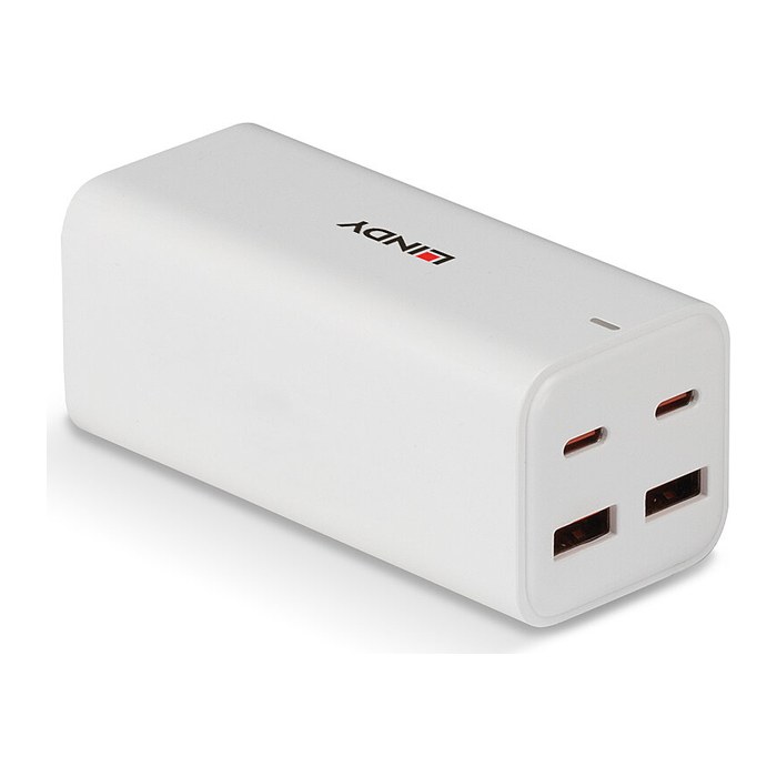 LINDY USB 4-Port GaN Fast Charger 100W 2xUSB-C PD/2xUSB-A we