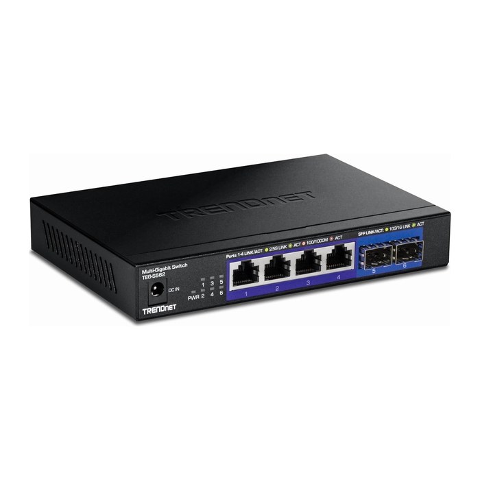 TRENDnet Switch 6-Port 2.5G Unmanaged 2x10G SFP+ WallMount