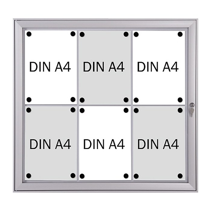 FRANKEN Schaukasten Security silber 6x DIN A4 74,1 x 2,3 x 69,6 cm, 1 St.