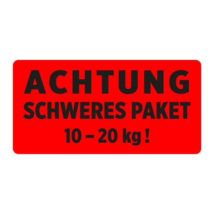 AVERY Zweckform Warnetiketten rot »ACHTUNG SCHWERES PAKET 10-20 kg!« 100,0 x 50,0 mm, 1 Etiketten