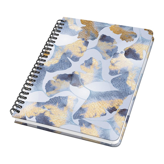 SIGEL Notizbuch mit Spirale Jolie® ca. DIN A5 punktkariert, blau/gold Hardcover 240 Seiten, 1 St.