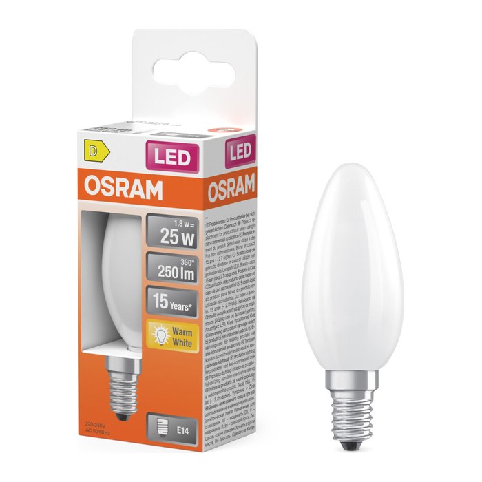OSRAM LED-Lampe RETROFIT CLASSIC B 25 E14 2,5 W matt, 1 St.