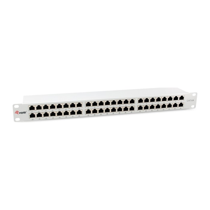 Equip 19" Patchpanel 48xRJ45 Cat6a FTP 1U 500MHz RAL7035