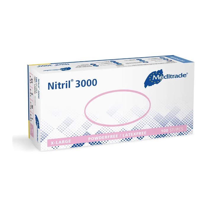 Meditrade® unisex Einmalhandschuhe Nitril® 3000 weiß Größe XL, 100 St.