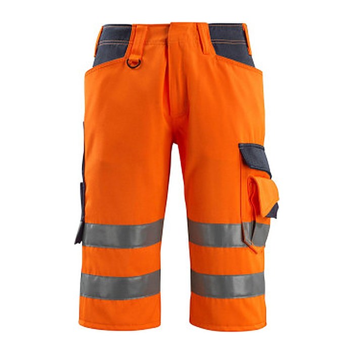 MASCOT® unisex Warnschutzhose kurz Luton orange, schwarzblau Größe 68