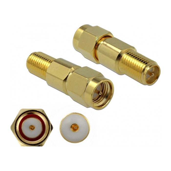 DELOCK Adapter SMA Stecker zu RP-SMA Buchse 3 GHz