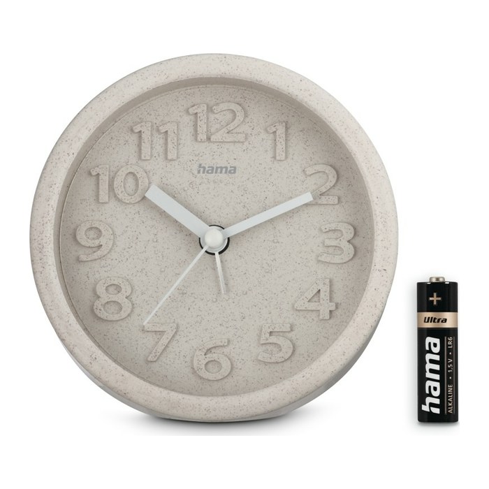 hama Wecker Fuerteventura beige 20 % Weizenstroh, Ø 11,7 cm