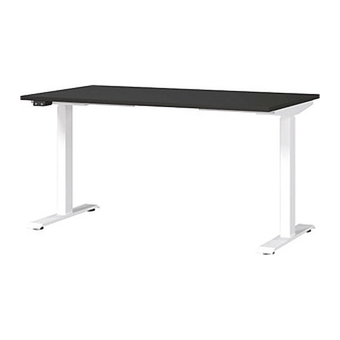 GERMANIA JET höhenverstellbarer Schreibtisch grafit rechteckig, T-Fuß-Gestell weiß 140,0 x 80,0 cm