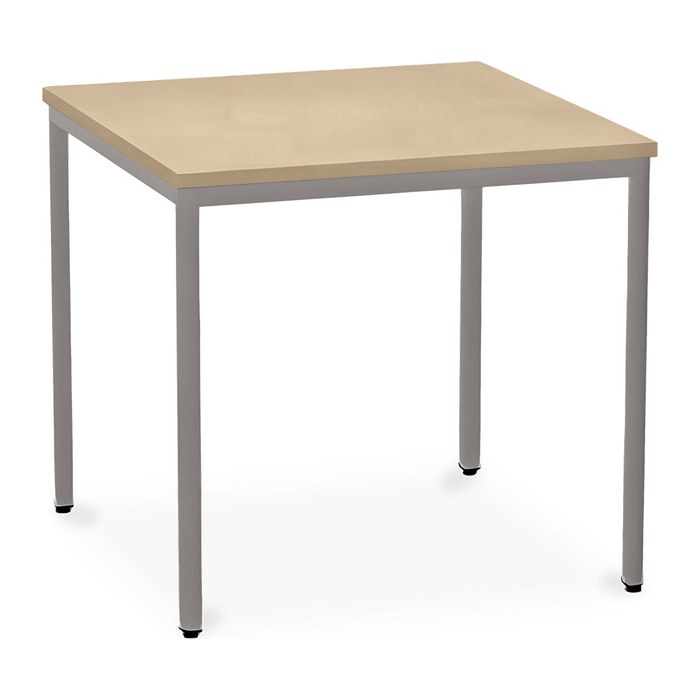 Besprechungstisch in verschiedenen Größen – G: Weißaluminium (800 x 800 x 750 mm, Platte Ahorn)