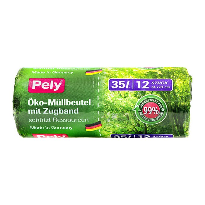 Pely Müllbeutel 35,0 l grün, 12 St.