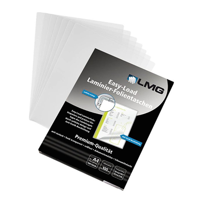 LMG Laminierfolien Easy Load glänzend für A4 100 micron, 100 St.